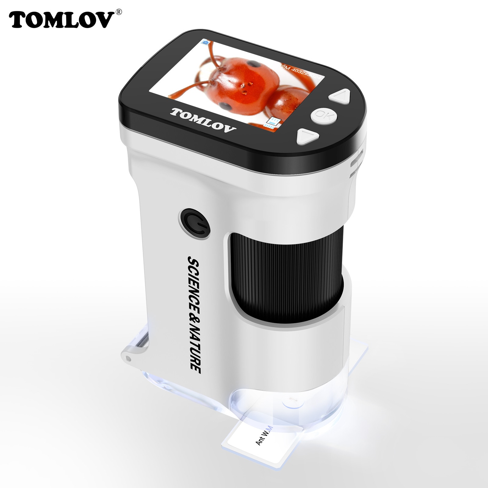 TOMLOV Handheld Digital Microscope 800X Picture/Video For Kids Biology Magnifying Glasses Lenses Microscope Camera