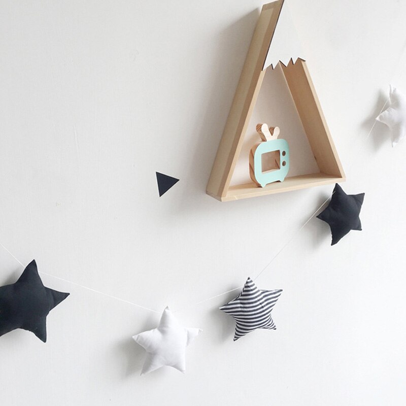 Guirnalda nórdica de estrellas y luna para decoración de pared, cartel de , alfombra de cama, banderines para Baby Shower, adorno colgante para habitación de niños, accesorios para fotos