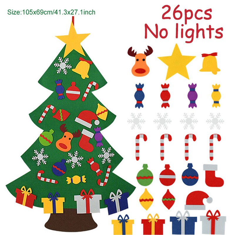 Artigianato fai-da-te LED albero di natale decorazioni di buon natale per la casa ornamento di natale regali di natale Navidad babbo natale capodanno: B 26PCS No light