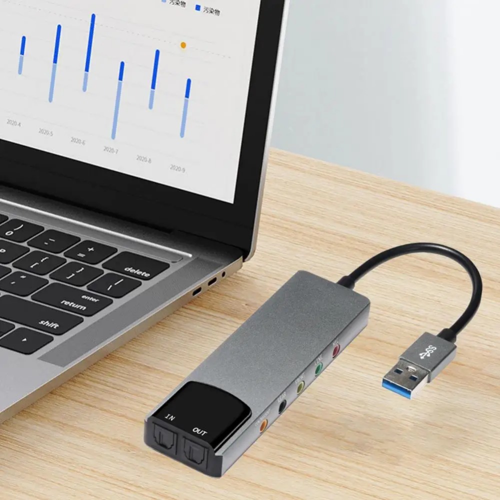 Usb Sound Card High Usb Fiber Optic Spdif Sound Card for Computer External Multifunction Support Ac-3 Dts-compatible 5.1