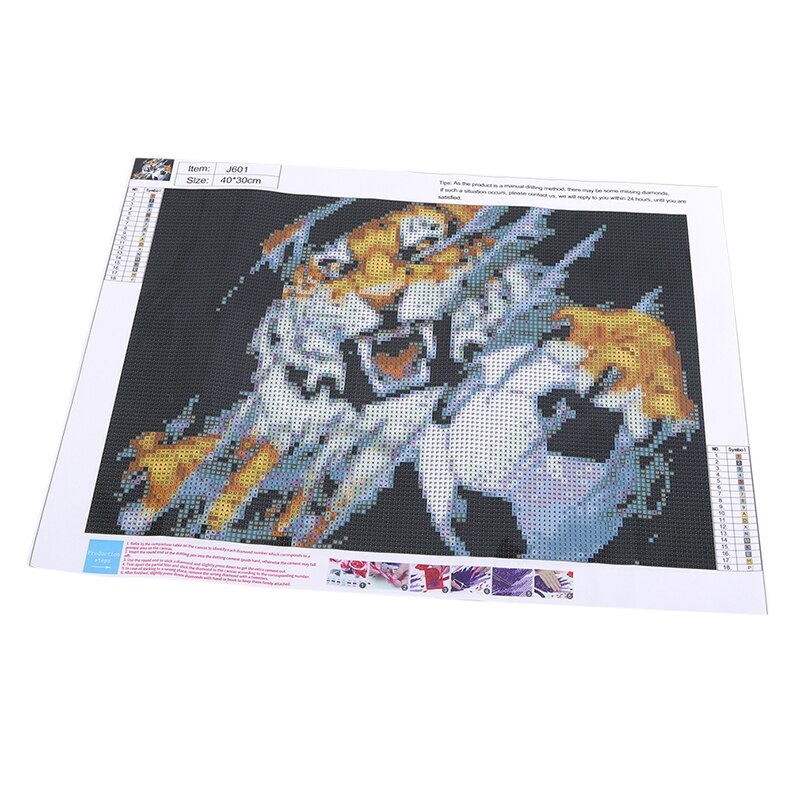 5d Diy Spuare Round Diamond Embroidery Tiger & Soccer Full 3D Diamond Cross Stitch Sewing Resin Diamond Painting Tiger
