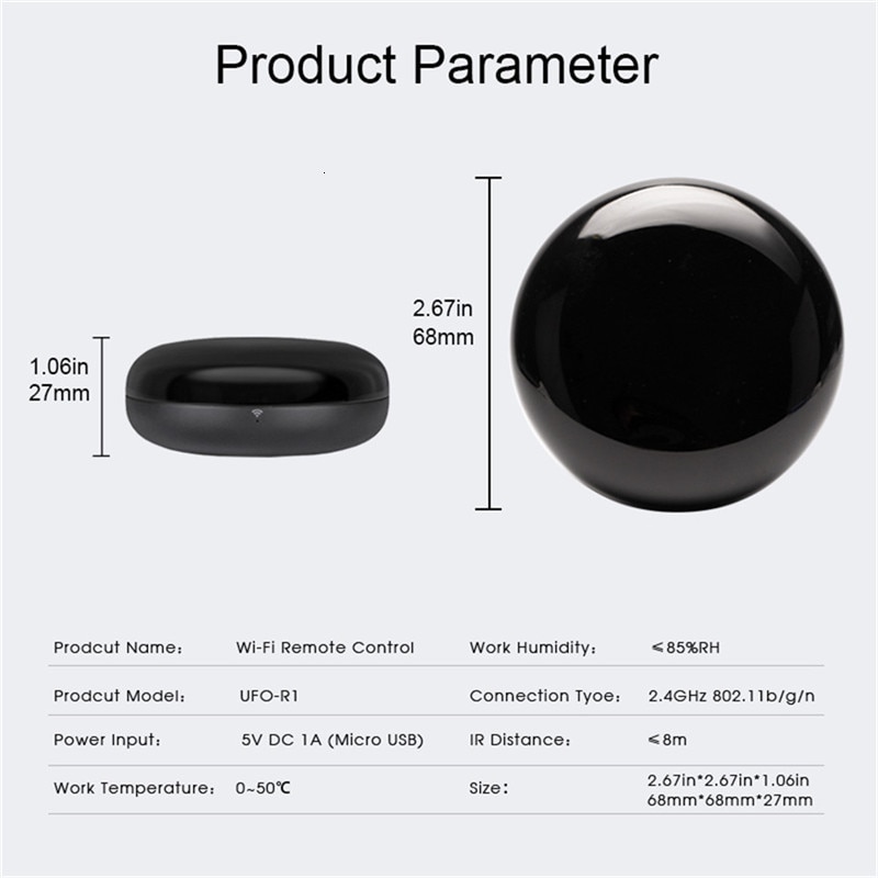 Wifi Smart IR Remote Control Infrared Universal Smart Life APP Control One for All TV DVD AUD Voice wireless Remote Control