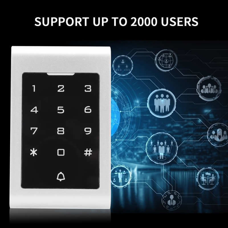 13.56MHz RFID Access Control System Password IC Card Backlit Keypad Touch Screen Attendance Machine