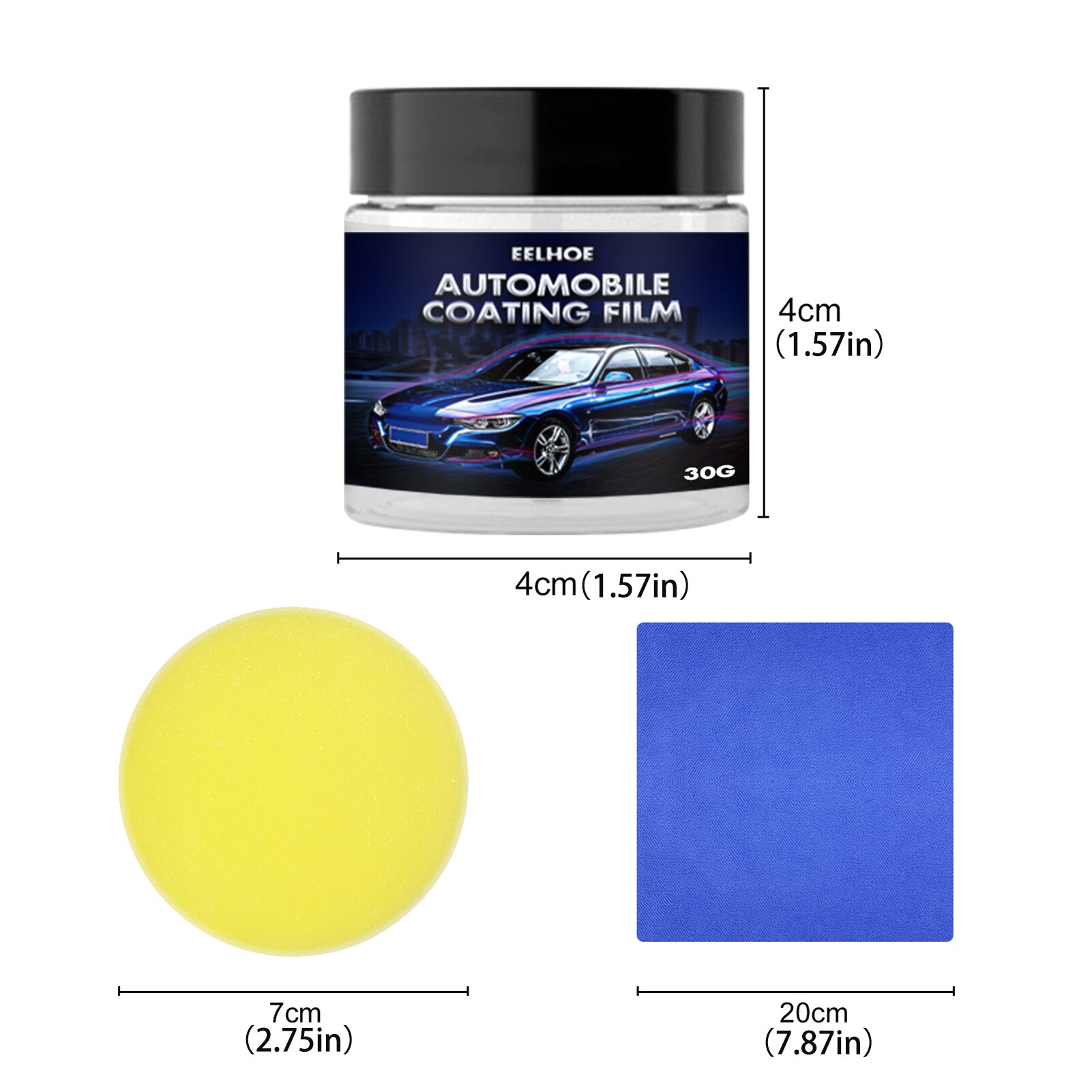 30/60G Car Wax Crystal Hard Wax Paint Care Scratch Repair Maintenance Wax Paint Surface Coating Free Sponge And Towel