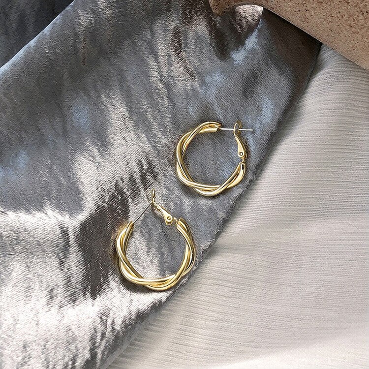 Minimalist Large Circle Geometric Round Big Hoop Earrings For Women Girl Wedding Party Jewelry: e110jin