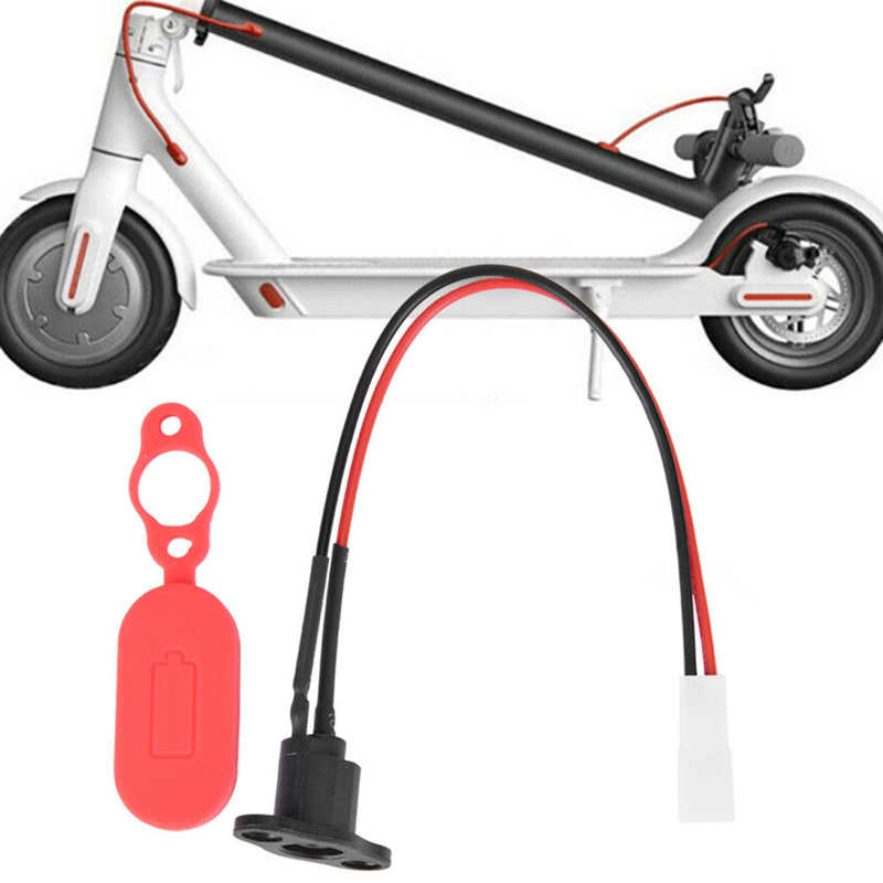 Scooter Charging Port with Waterproof Cover Charging Interface Power Cable Charging Socket Port Plug for M365 Scooter