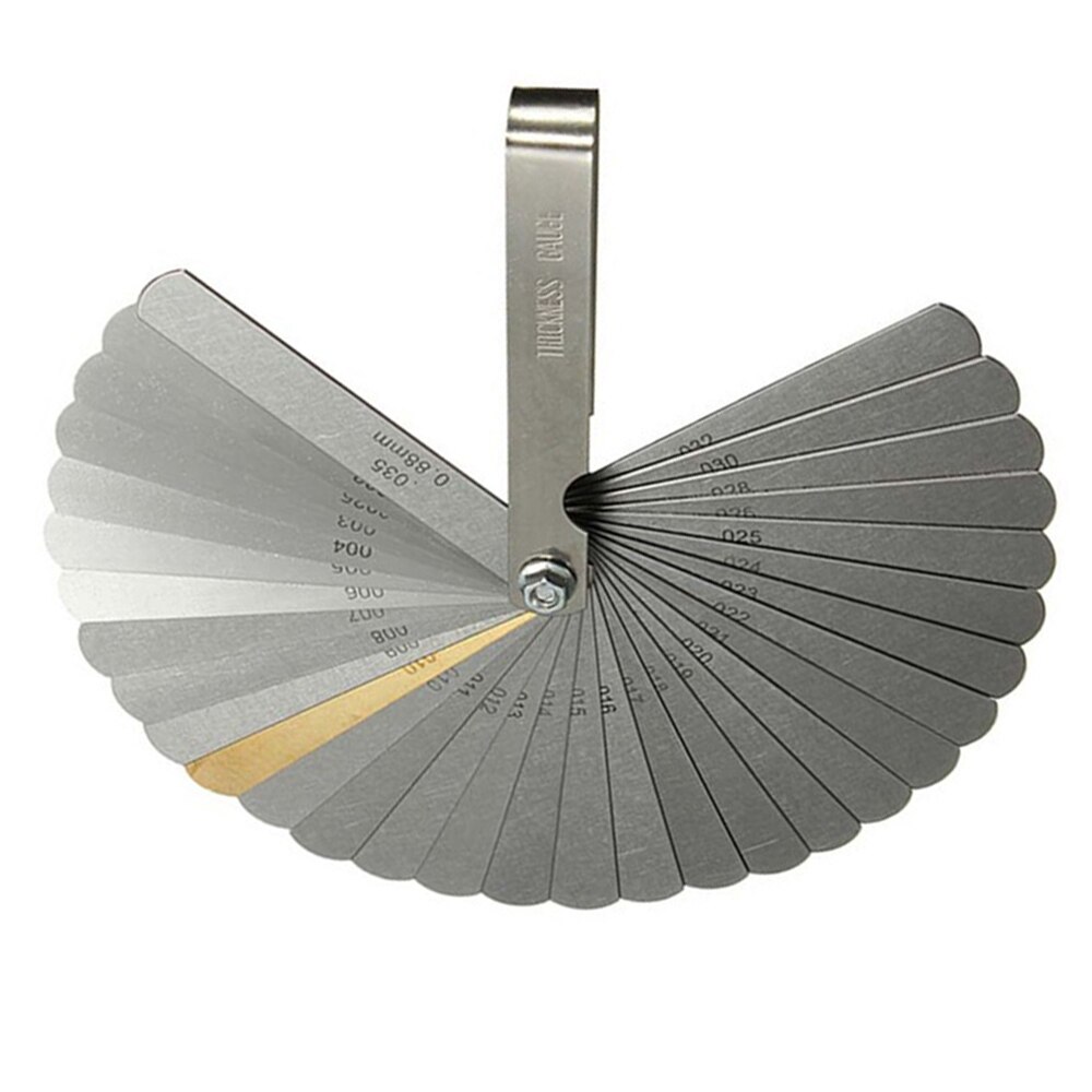 0.04-0.88mm Thickness Gage Metric Filler Gauge 89A32 32 Blades Valve Feeler Gauge Metric Gap Filler for Measurment Tool