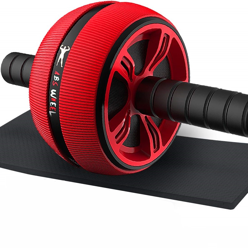 AB Roller No Noise Abdominal Muscle Trainer with Mat for Abdominal Core Workout Home Gym Body Building Fitness Equipment Wheel