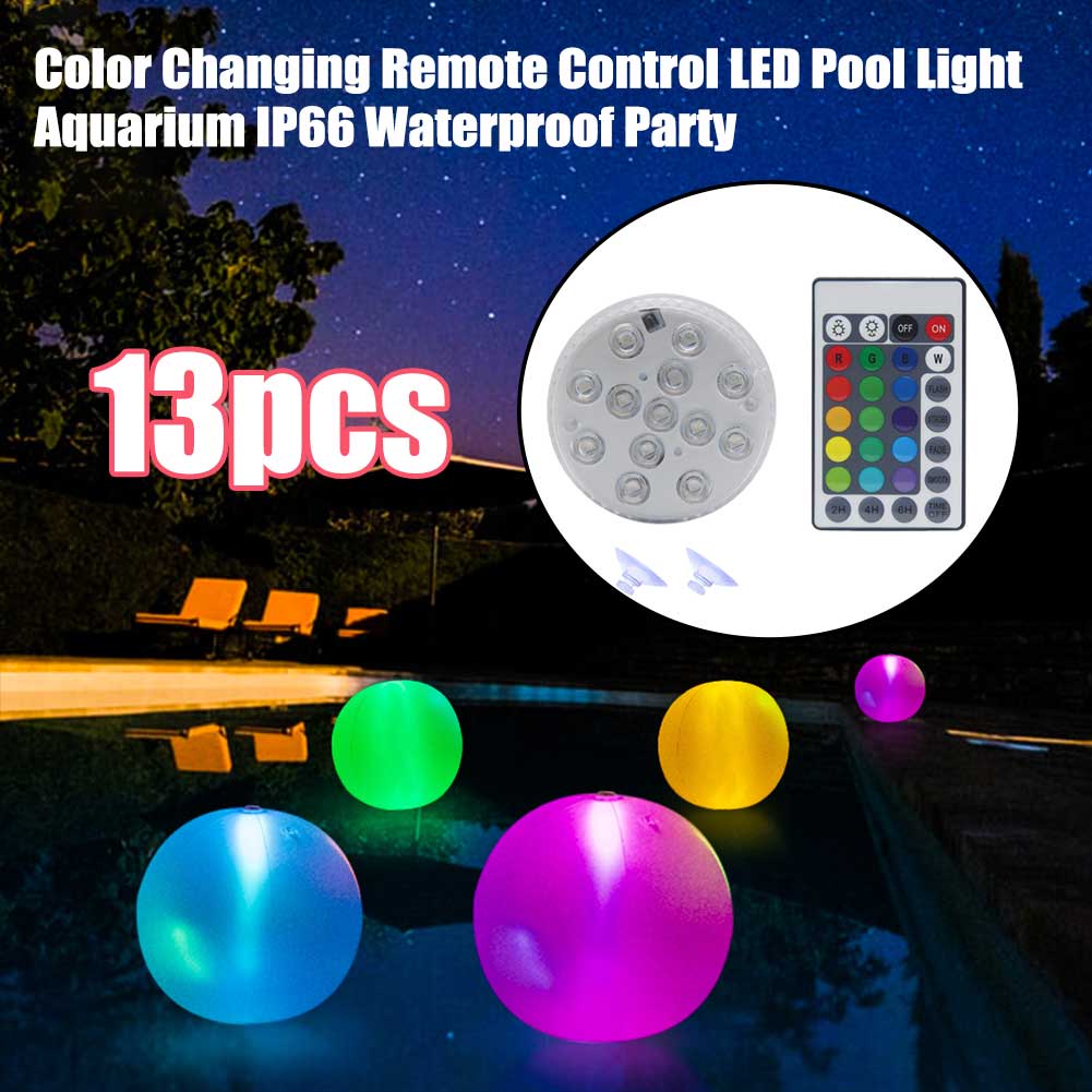 Farbwechsel LED Schwimmbad Licht Hochzeit IP66 Wasserdichte Teich Dekoration Party Fernbedienung Tauch Batterie Betrieben Magneten