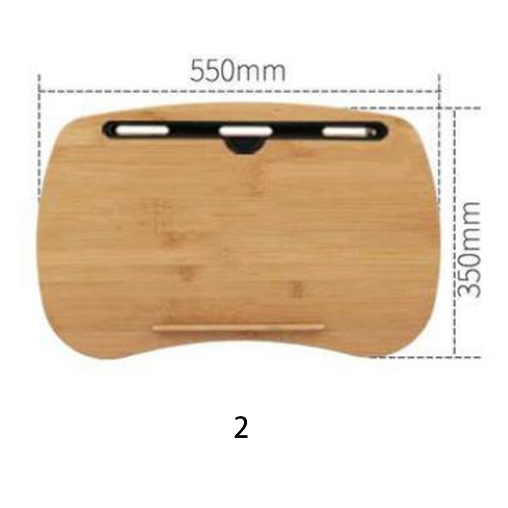 Bamboo Multifunctional Laptop Desk Notebook Desk with Pillow Laptop Table for Bed Sofa Tray Table Dormitory Studying Table: 2 Card slot