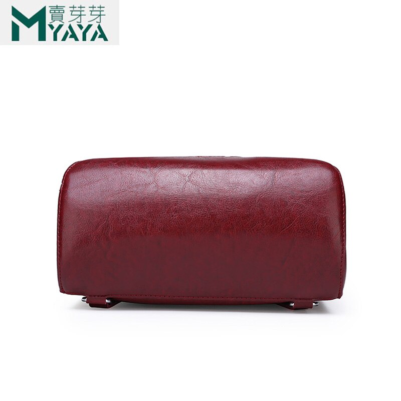 MAIYAYA PU Leather Knapsack Ladies Crocodile Pattern Women Backpack Girl Notebook Schoolbags Travel Bags Burgundy