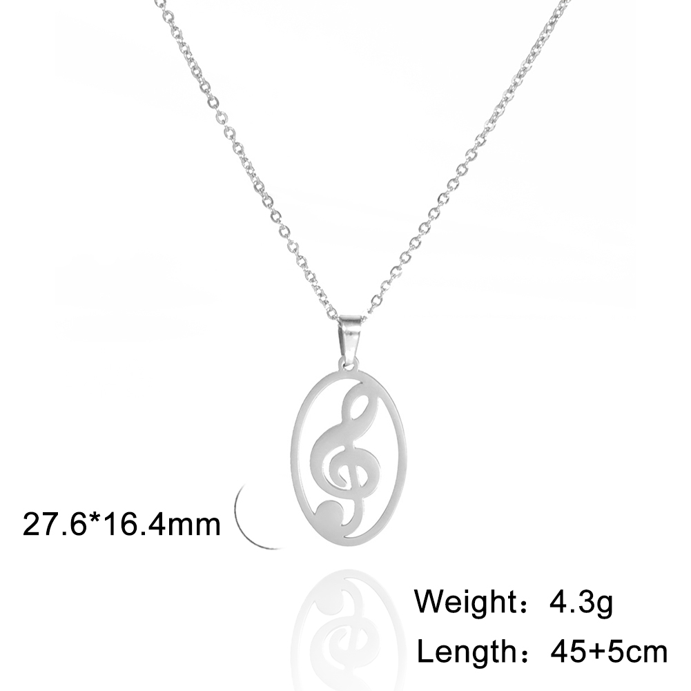 Lucktune Muzieknoot Hart Van Treble Sleutel Hanger Ketting Voor Vrouwen Rvs Liefde Muzikale Symbool Ketting Ketting Sieraden: Black Gun Plated