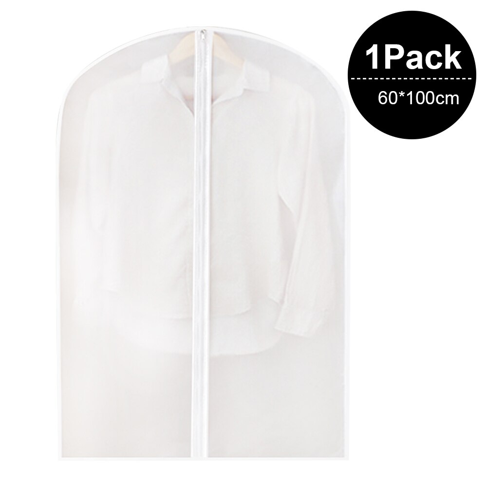 Zipper Dust Clothes Cover Wardrobe Suit Clothes Storage Bags Closet Hangers Case Clothing Organizer: Single clothes-2