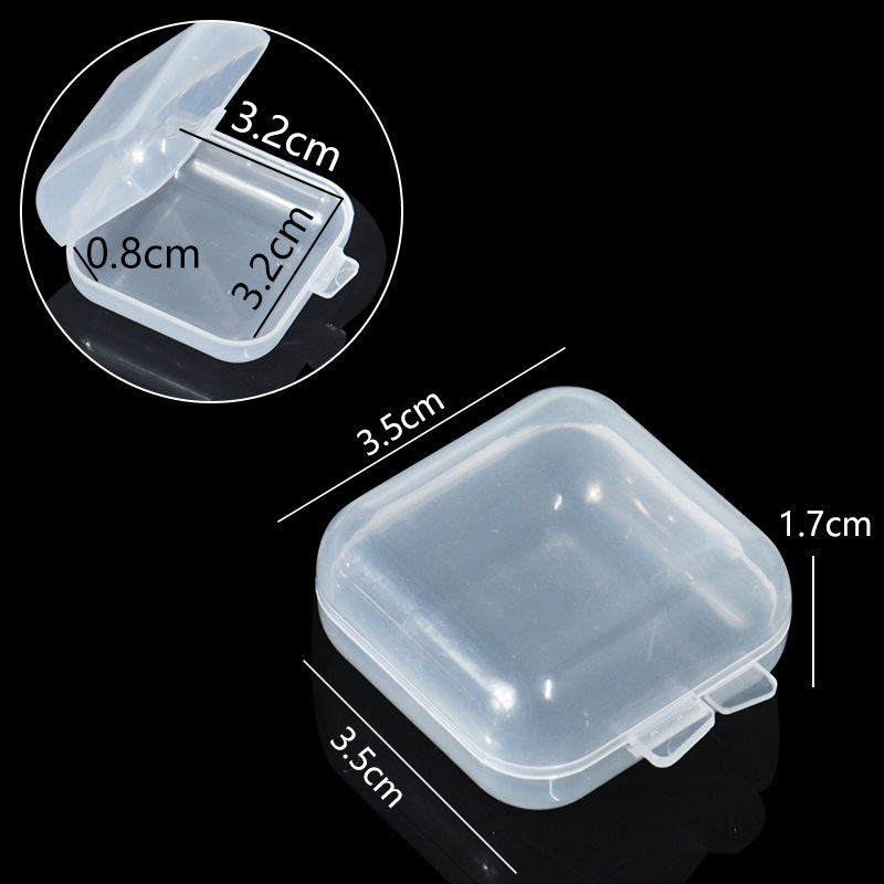 Mini Kunststoff Aufbewahrungsbox transparent Schmuck Aufbewahrungsbehälter Aufbewahrungsbehälter Ohrringe Ringe Schmuckschatulle Behälter