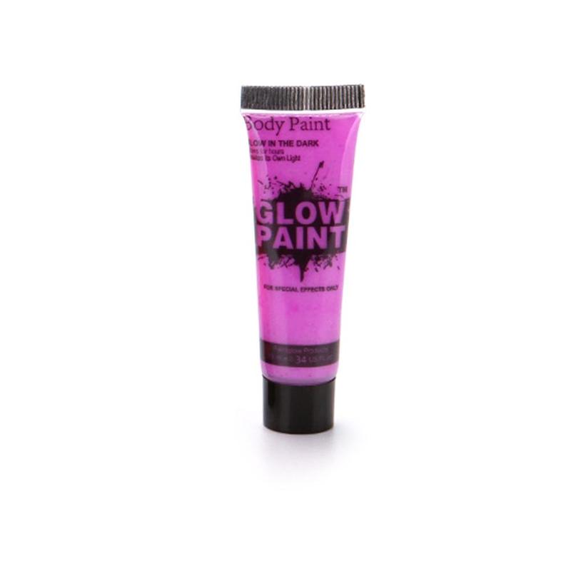 1Pcs 25Ml Nachtlampje Gezicht Verf Lichtgevende Make Fluorescerende Bodypaint Pigmenten Gezicht Body Art Verf Makeup Tools schmink: purple