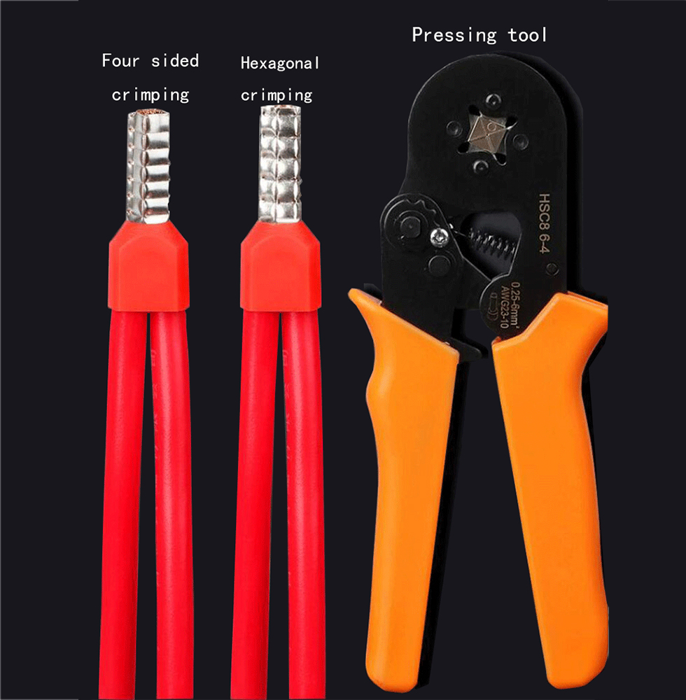 TE6014 bornes d'extrémité à double cordon isolées, combinaison de 6.0 mm2, connecteur de fil de câble, bornes pré-isolantes pour Tube Crewel, 50/100 pièces/paquet