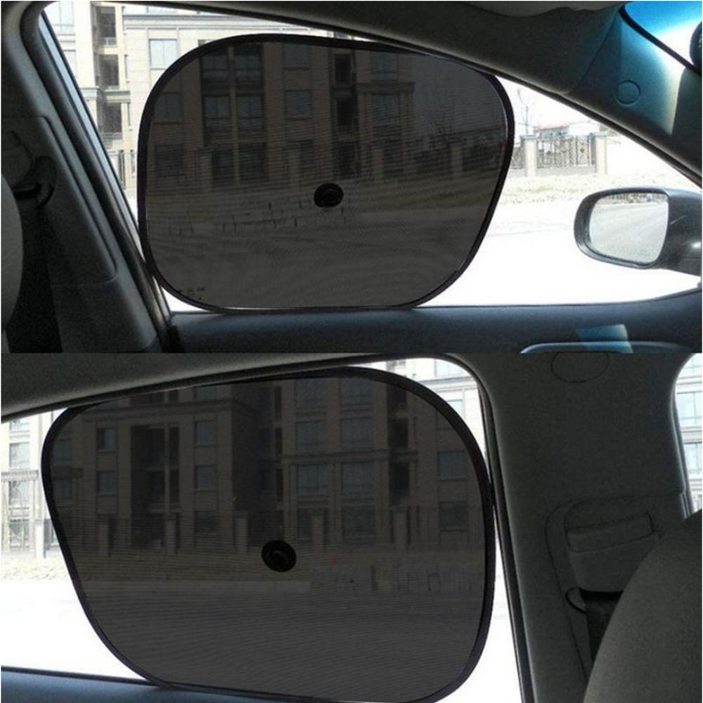 Een Paar Auto Zon Jaloezieën Voor En Achter Windows Cool Draagbaarheid Zonnescherm Opvouwbaar Met Zuignappen Zwart Licht Gewicht