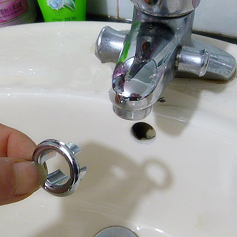 1/10PCS Round Bathroom Sink Overflow Cover Plastic Chrome Basin Over Flow Cover Circular Kitchen Basin Tidy Insert Replacement