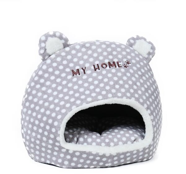 Leuke Warme Zachte Huis Voor Kat Mand Kleine Medium Puppy Kattenbakvulling Hond Bed Lounger voor Dier Cama Thuis kennel Cave: Gray