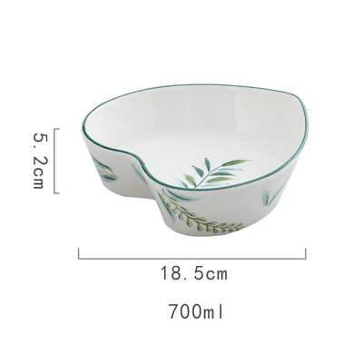 Porcelain Dinner Plate Set Round Green Plants Dish Sets Ceramic Cake Dessert Plate Bowl Mug Cups Dinnerware Decorative Flatware: 6