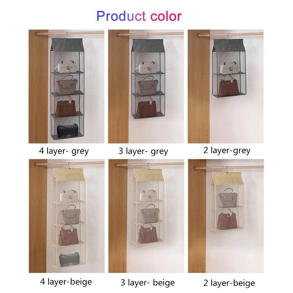 Hanging Handbag Organizer Foldable Purse Storage Bag Bedroom Organization Three-dimensional Door Wardrobe Closet Hanger