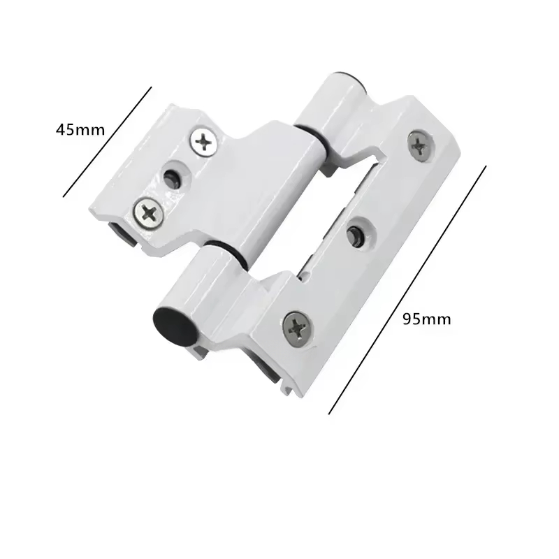 1 high insulated broken bridge folding hinge aluminum alloy door and window hinge furniture hardware accessory: WHITE