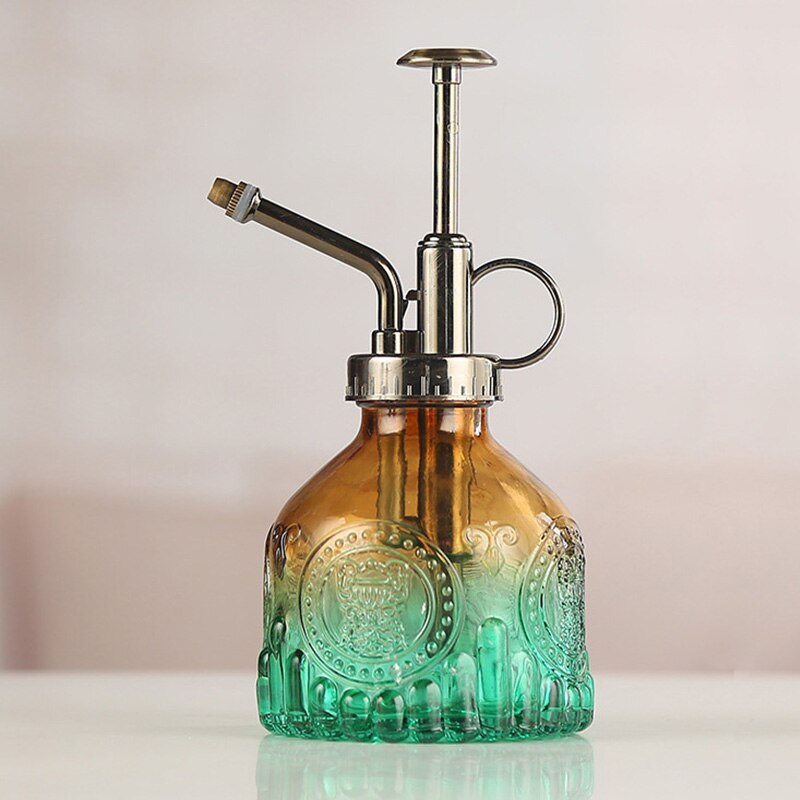 Regadera de vidrio de Color degradado con patrón en relieve, botella rociadora para el hogar para plantas y flores, Mini herramienta rociadora de jardín de 200ML