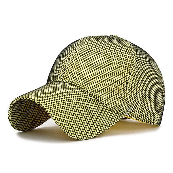 Casquette de Baseball unisexe en maille solide, réglable et respirante, chapeau de soleil à rabat, réglable en 5 couleurs décontracté: YELLOW