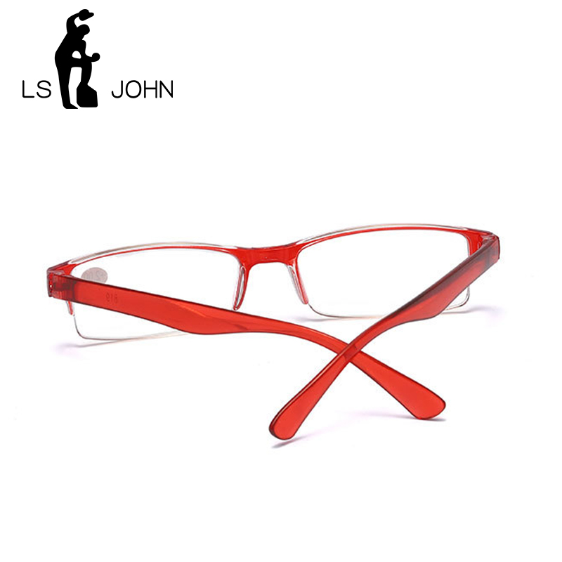 LS John Ultraleicht Halben Rahmen Lesebrille Frauen Männer Geschäft Anti Blau Strahl Computer Brillen Presbyopie + 1.0zu + 4,0 für Leser