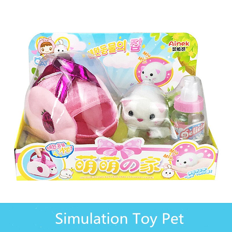 Simulering kæledyr legetøj induktion lyd og lys kanin husdyr legetøj kat kæledyr dukke kylling kæledyr dukke børnehus lege legetøj sæt: Kat