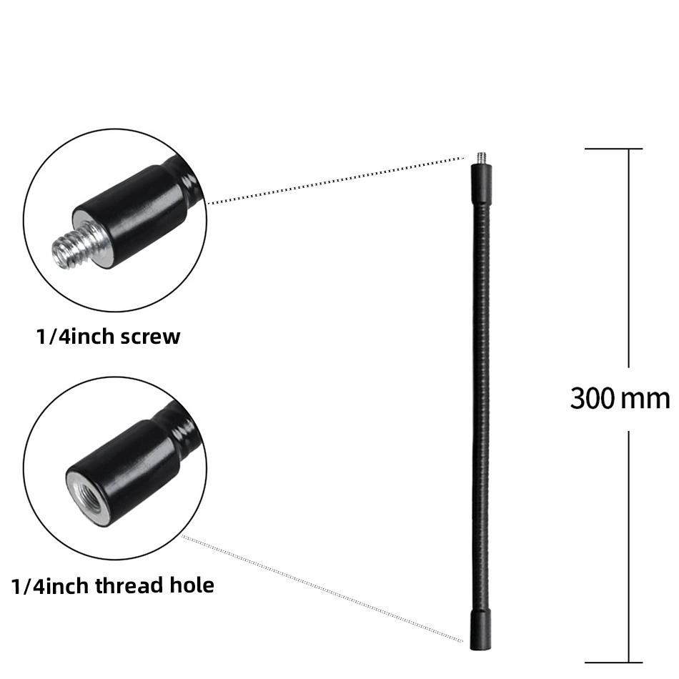 Supports de bâton de Selfie monopode à tige en métal Flexible avec vis de 1/4 pouces/bras d'extension de tête sphérique pour trépied d'appareil photo téléphone portable: Rose