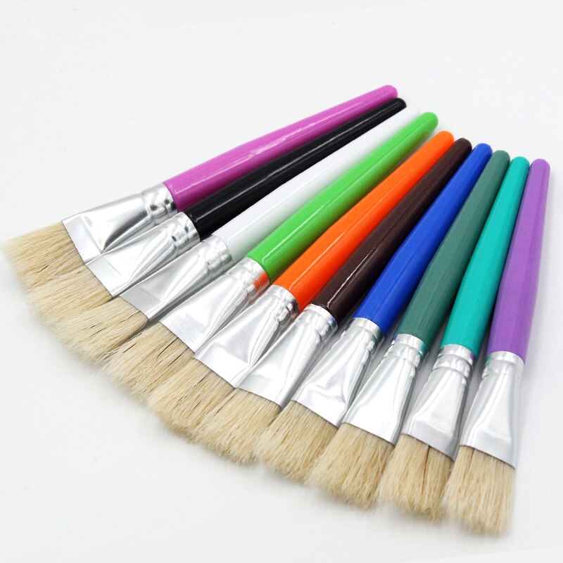 10 Stuks Borstel Verf Borstel Voor Kinderen Olie Aquarel Borstels Gouache Tekening Art Gereedschap