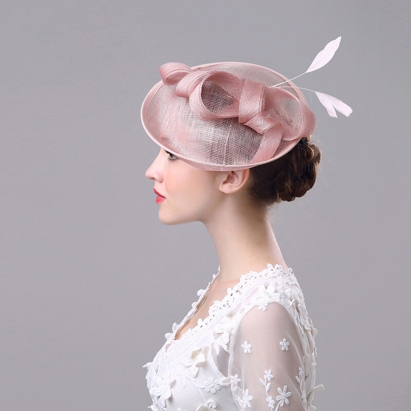 Rétro Style Lin Mariée Chapeau Haut-de-Forme Chapeau Net Européenne Britannique Coiffe Banquet Chapeau Haut-de-Forme Mariage chapeau De Mariée royale chapeau mariage mariée