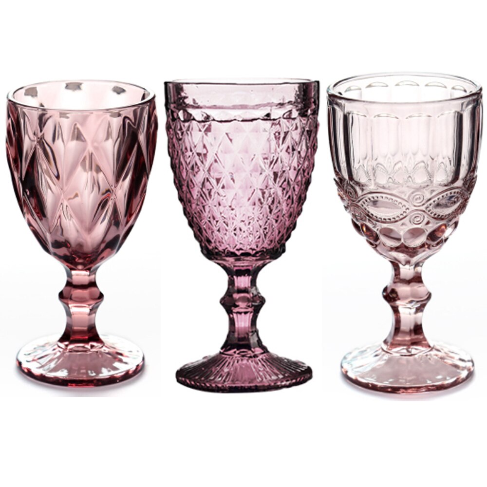 Portsble vinglas dricksglas 3 st/lot bröllopsfest vinkopp glas vattenglas för att dricka jul 300ml 10oz: 3 st set stil 13