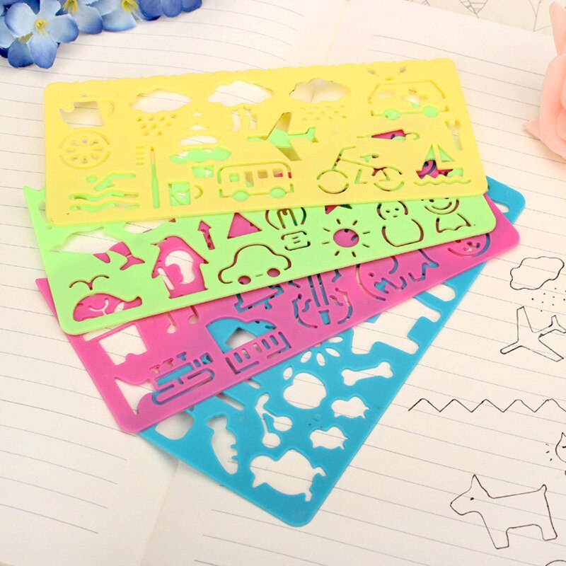 4 Stks/set Kinderen Plezier Plastic Tekening Sjabloon Spirograph Espirografo Speelgoed Stencil Heerser Diy Creatieve Draw Onderwijs Speelgoed
