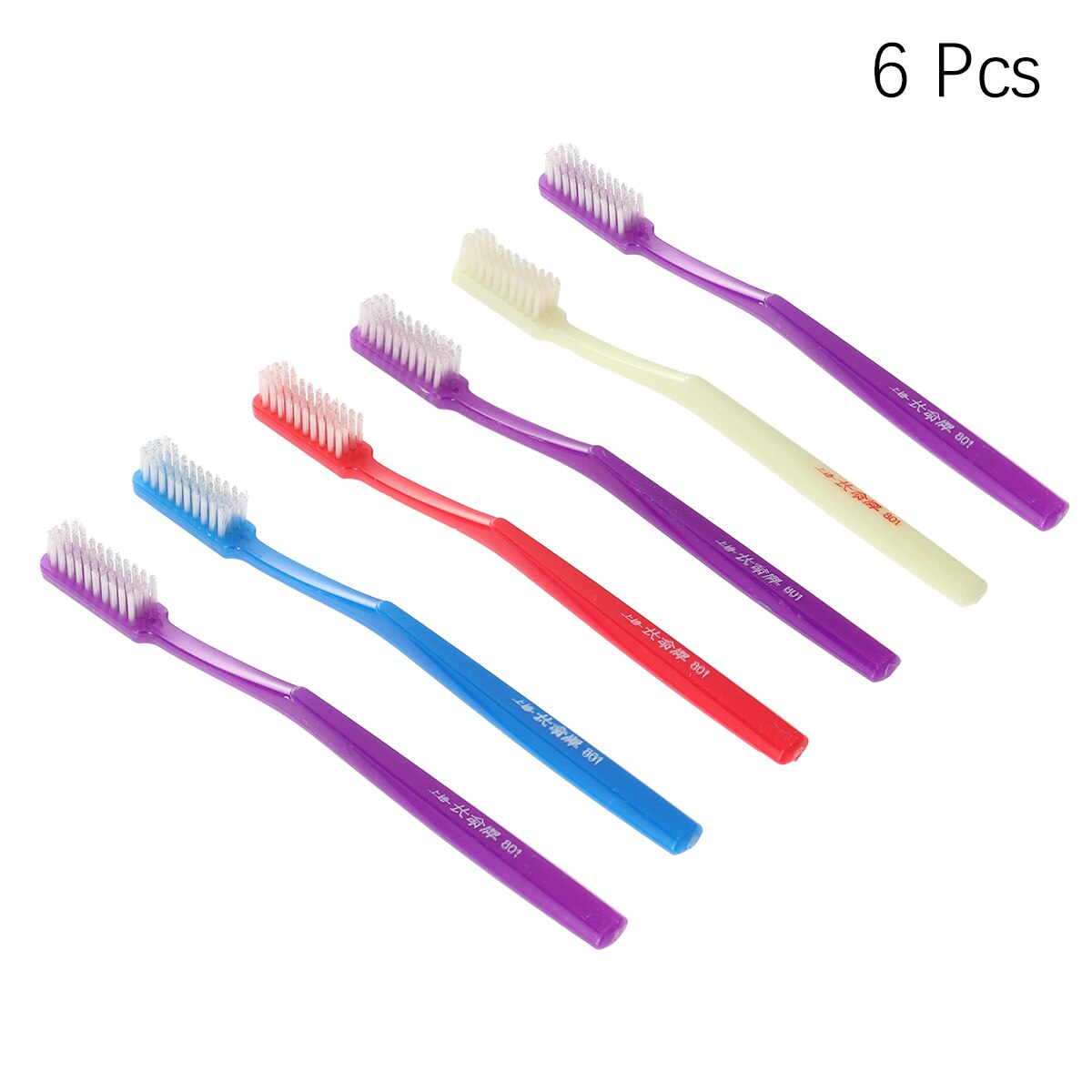 6pcs Premium Manual Hard Bristles Toothbrush for Adult Teeth Stain Cleaning (Random)