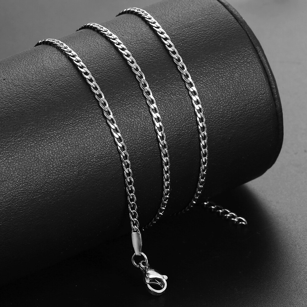 2Mm Rvs Curb Ketting Voor Mannen Vrouwen Goud Zilver Kleur 18Inch Extension Link Mode-sieraden DKNM179