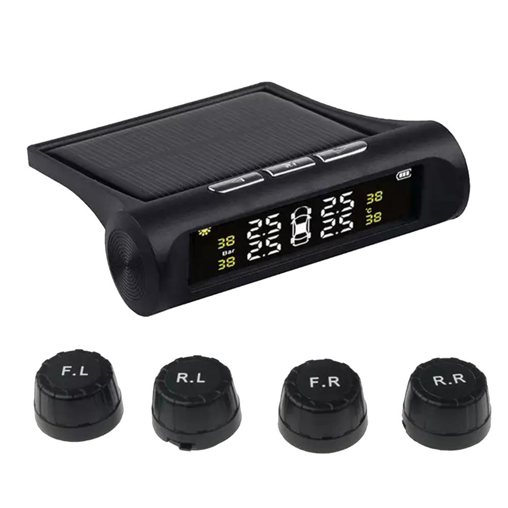 RV Car TPMS Tire Pressure Alarm Monitor System Solar Powered External Built-in Sensor Temperature Alert Auto Security Alarm Syst: External Sensor