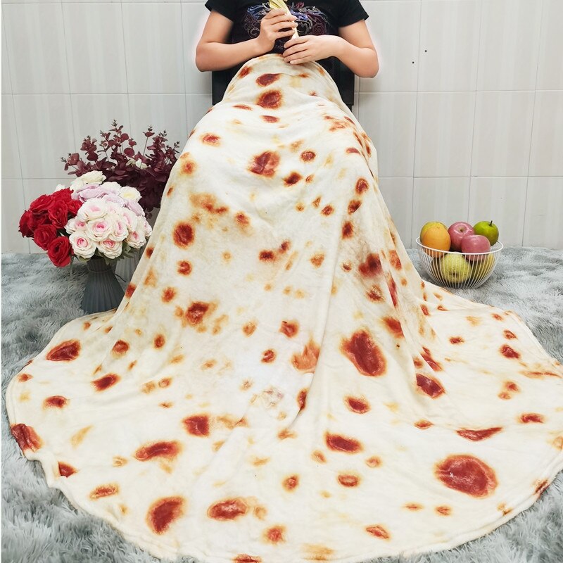 Super Soft Warm Flannel Burrito Blankets 280Gsm Round Shape Airplane Travel Throw Coral Fleece Tortilla Nap Wrap Blankets
