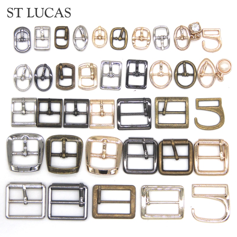 8 jeux de boucles métalliques 9 crochets | Pour courber les chaussures, sacs, boucles de ceinture, décoration bricolage, accessoires pour chaussures à coudre
