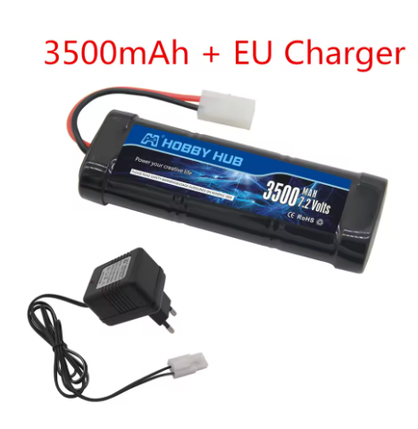 7.2V 5000mAh Ni-MH Battery Pack with Tamiya Plug With 7.2v Charger and SC*6 Cells Battery for RC Racing Cars Boats RC toys: Red
