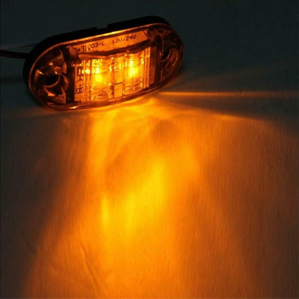 8x Trailer Light Amber LED Side Marker Light Indicator Truck Car Van Bus Trailers Lamp 12-24V