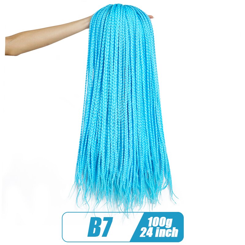 19 Color Crochet Hair Ombre Box Braids 24 Inch Zizi Braiding Hair Pre Stretched Kanekalon Synthetic Hair Extension For Braids: T4/27/30