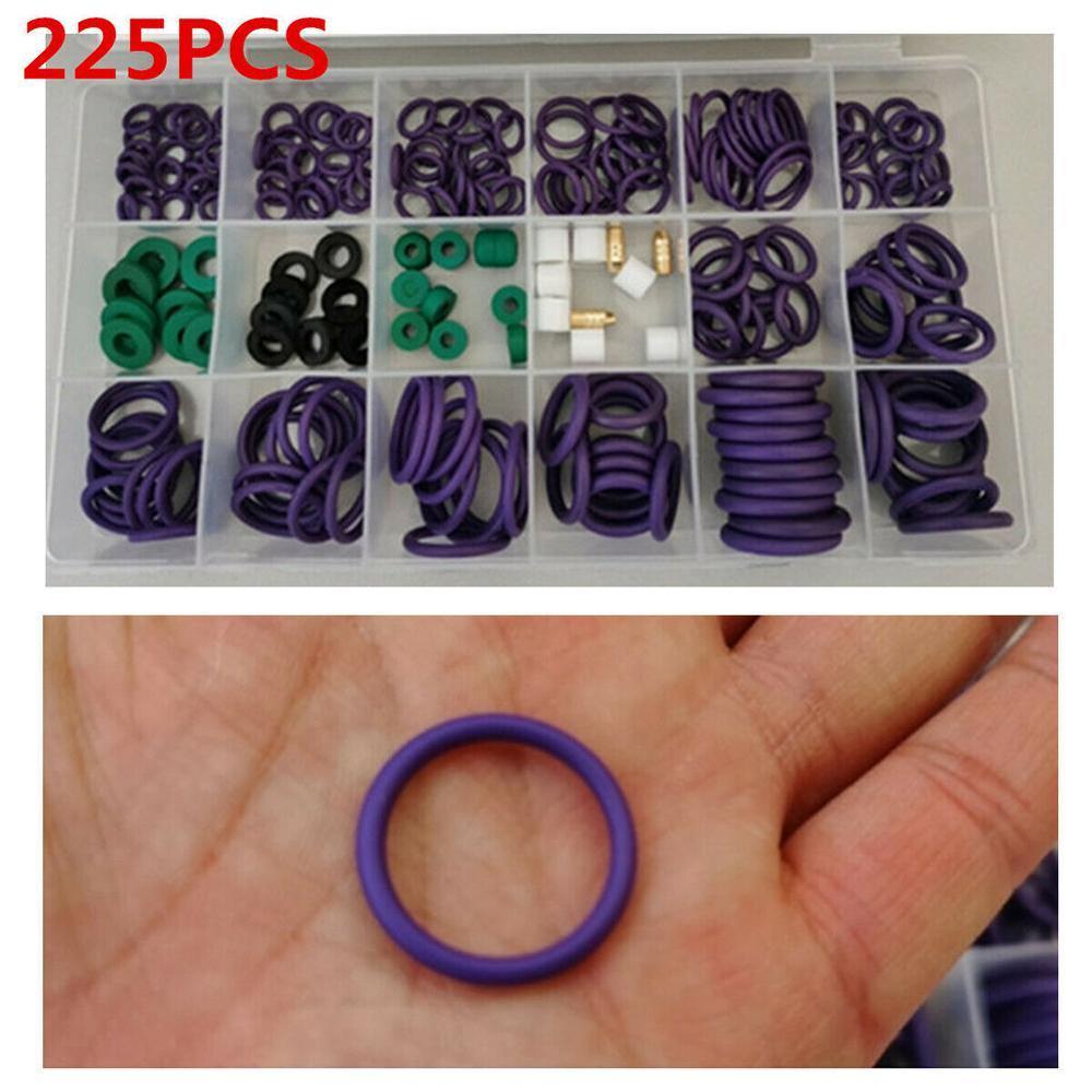 225Pcs O Ring Rubber Washer Seals Assortiment Zwarte O-Ring Seals Set Nitril Ringen Voor Auto pakking