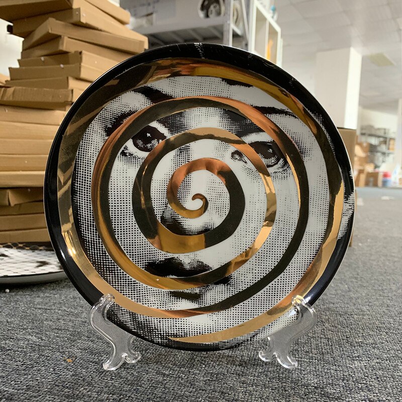 Gold Color Decorative Plates: B6 WITH STAND