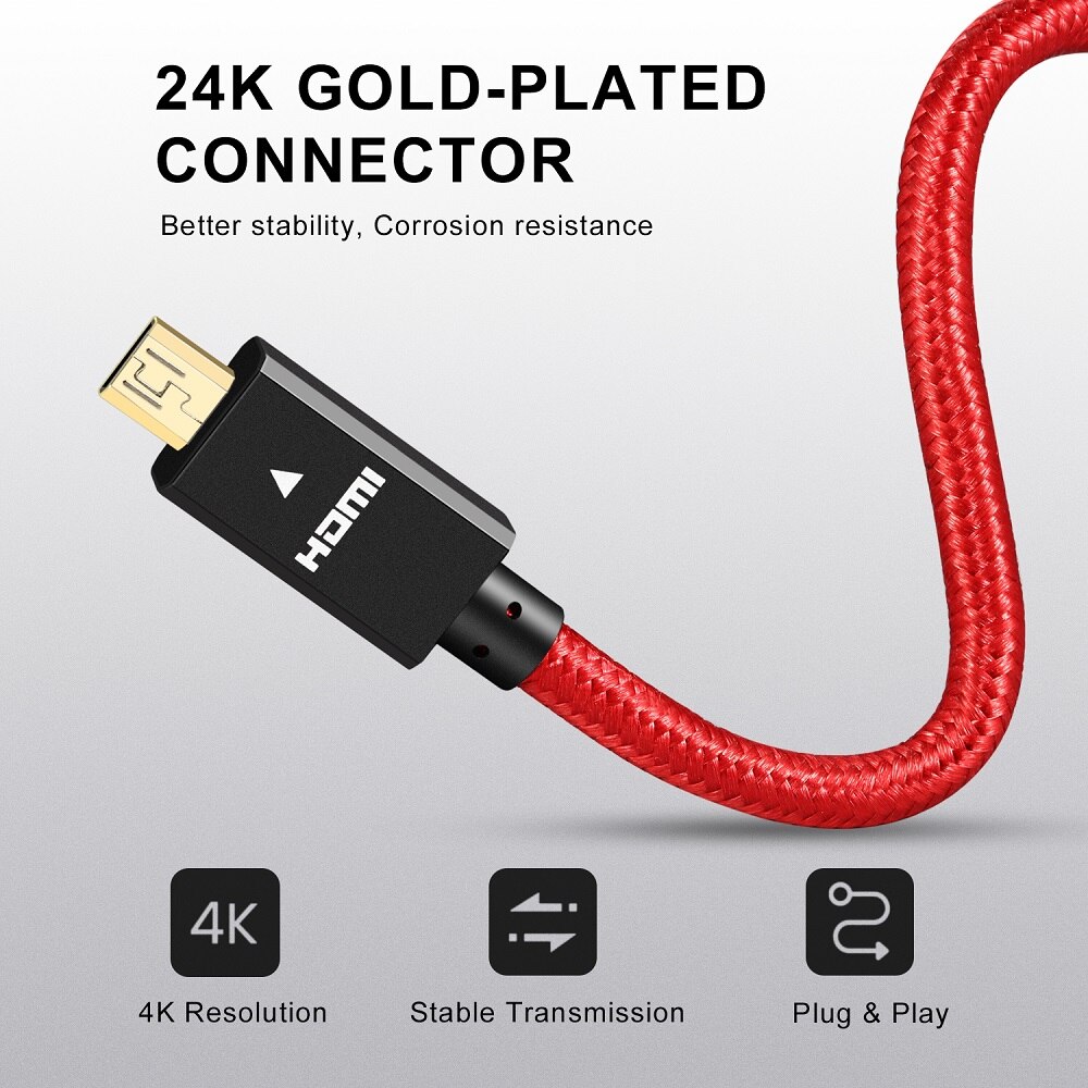 Micro HDMI Stecker auf HDMI Buchse Kabel Micro HDMI Adapter HD4K Stecker Konverter für HDTV Projektor Flache Kamera GoPro HDMI micro