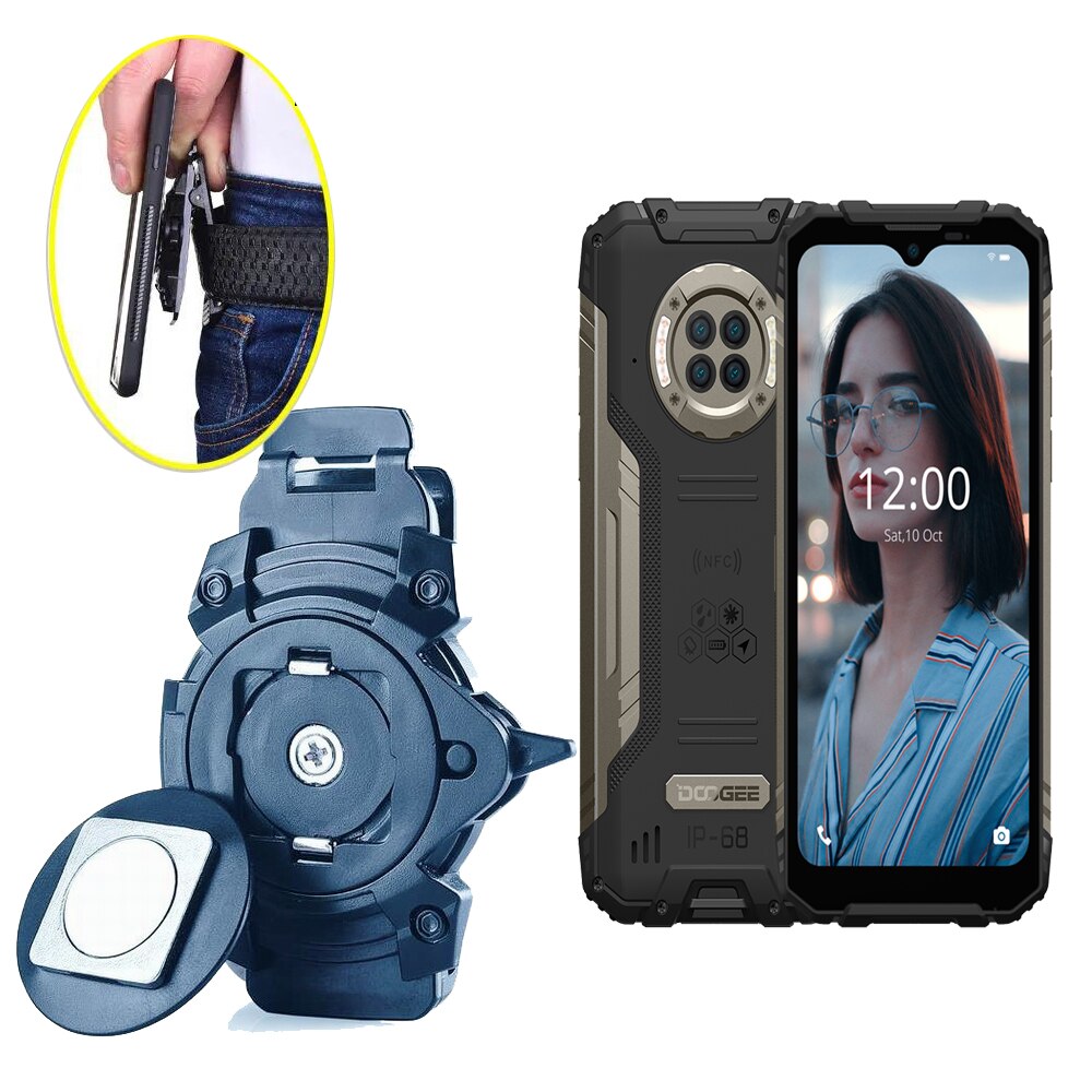 Outdoor Riem Taille Clip Accessoire Op Telefoon Holster Case Over Voor Doogee S96 Pro S88 S59 S90 X95 N20 N30 s95