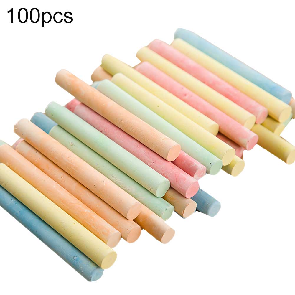 100 bâtons sans poussière dessin peinture Art coloré craie école fournitures de bureau blanc couleur craie noir vert conseil accessoires: Multicolor