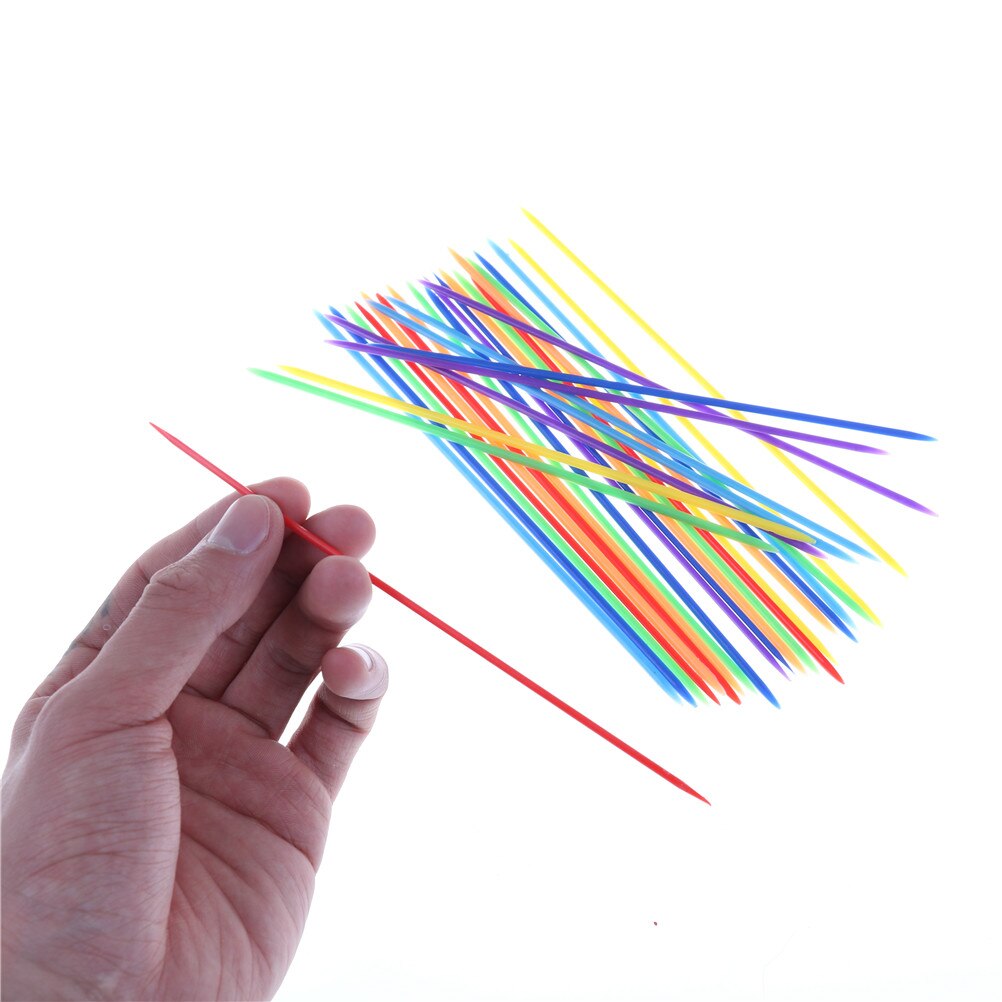 30Pcs Baby Kinderen Educatief Kleurrijke Plastic Traditionele Mikado Spiel Pick Up Sticks Met Doos Game Kids