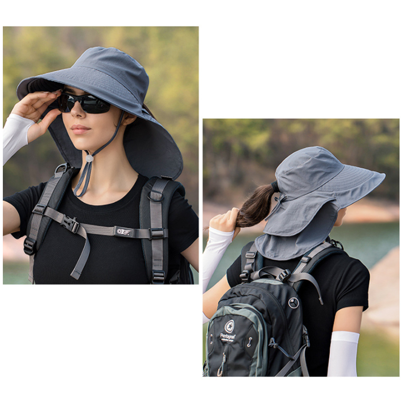 Verão Cor Sólida Bow Tie Bucket Hat para As Mulheres Xaile Integrado Sun Hat Outdoor Anti-UV Pesca Hat Senhoras Praia Caminhadas Hat